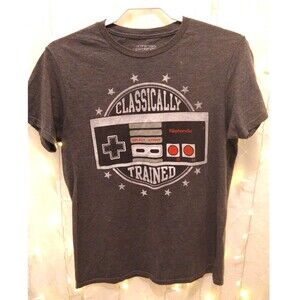 NINTENDO UNISEX MEDIUM GRAY SHIRT GAMER RETRO ARCADE Y2K GAMER GRAPHIC STYLISH